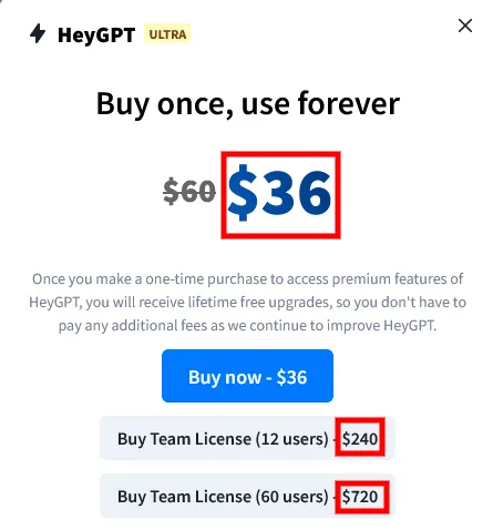 HeyGPT Pricing Plans