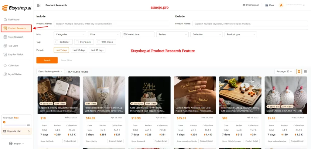 Etsyshop.ai Product Research