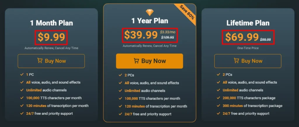 FineShare Pricing Plans