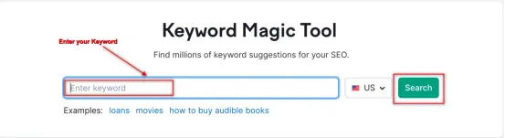 Keyword magic tool