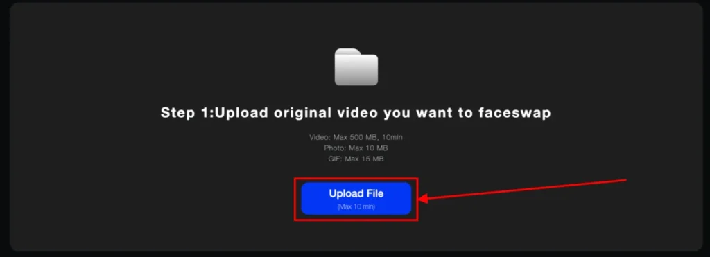 Upload file on Deepswap