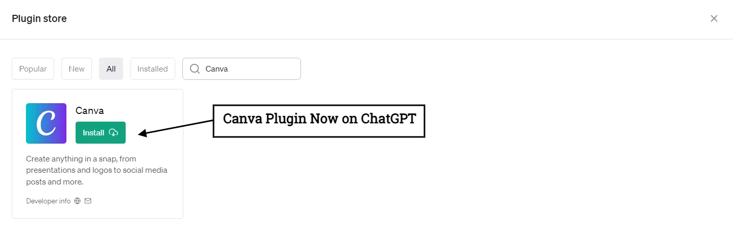 Canva Plugin on ChatGPT