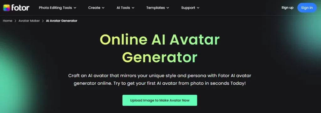 Fotor AI Avatar Generator