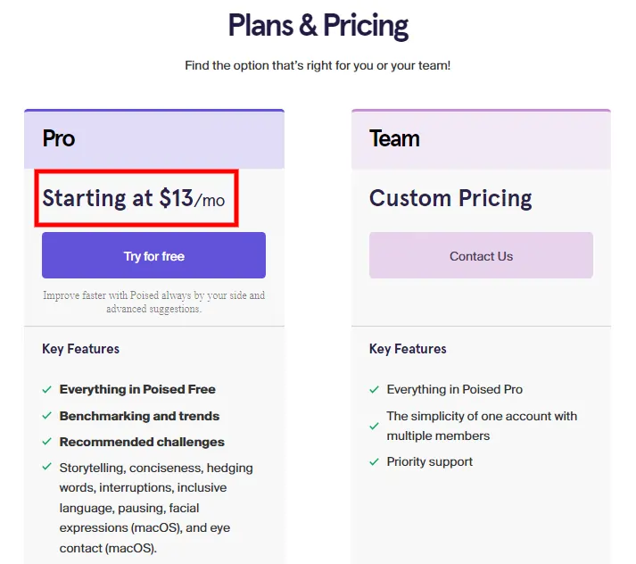Poised AI pricing