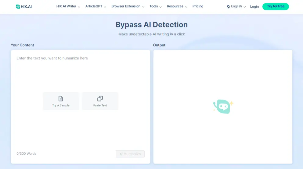 Bypass AI Detection with HIX.AI