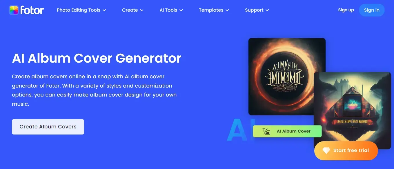 Fotor AI Album Cover Generator