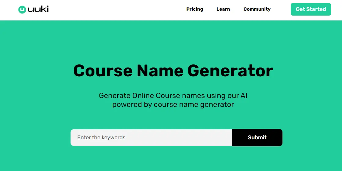 Uuki Course Name Generator