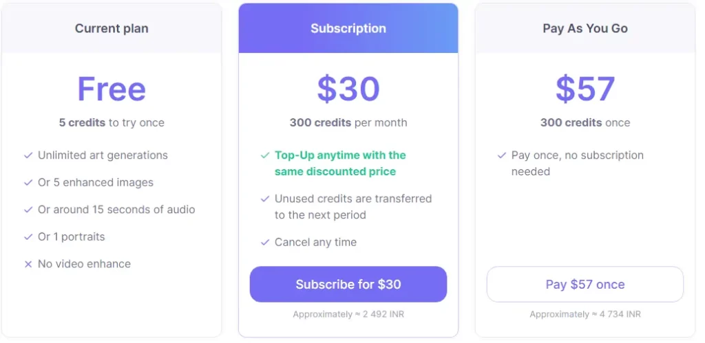 Neural.love Pricing Plans